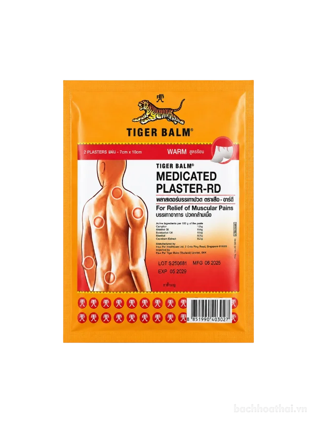 Kem Tiger balm Muscle Rub, miếng dán Plaster-RD giảm bong gân cơ ảnh 13
