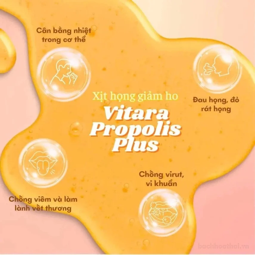 Xịt Họng Keo Ong Propolis Plus 12ml Xuyên Tâm Liên Giảm Đau Họng Khan Tiếng Nhiệt Miệng  ảnh 3