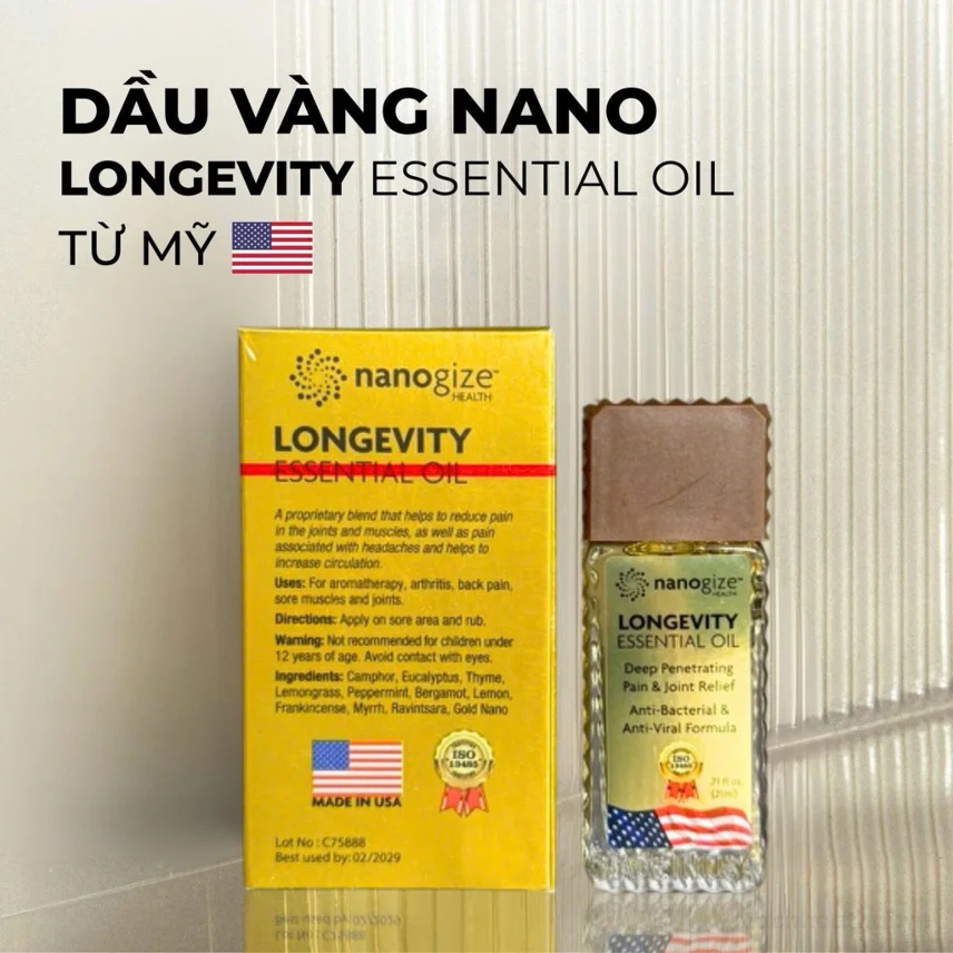 Dầu gió vàng NANOGIZE HEALTH Longevity Essential Oil (21ml) - Mỹ ảnh 5