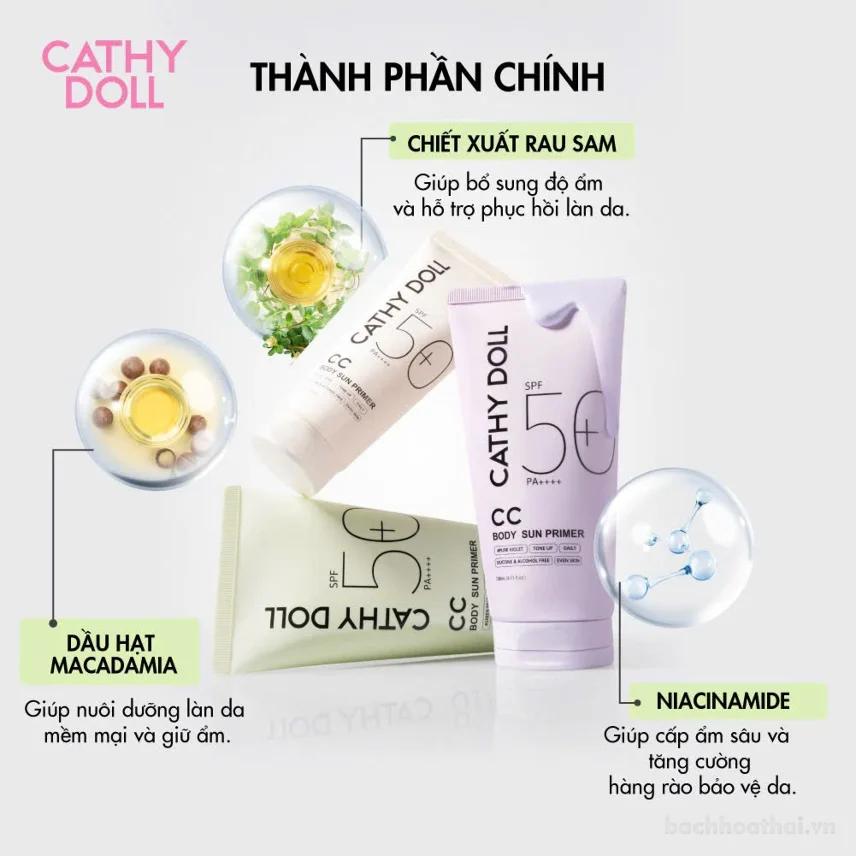 Kem chống nắng Cathy Doll CC Body Sun Primer SPF 50+ PA++++ ảnh 9