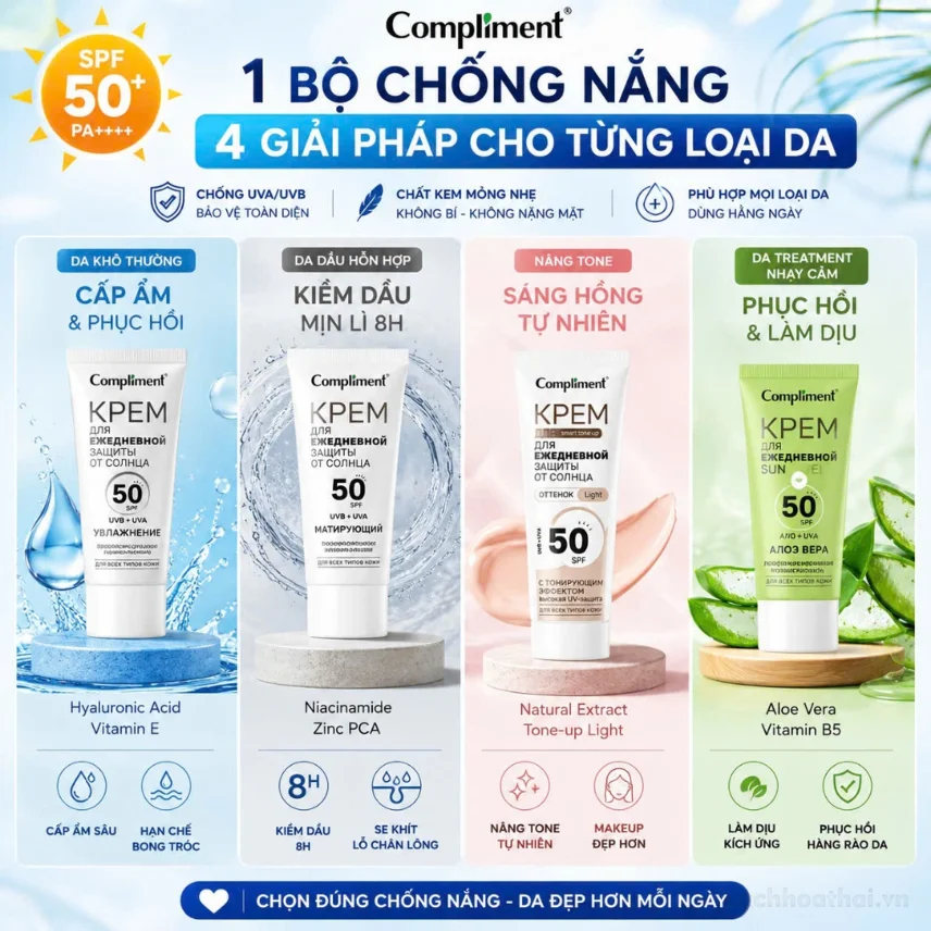 Kem chống nắng Compliment Kpem 50Spf ngăn UVB + UVA - Nga ảnh 4