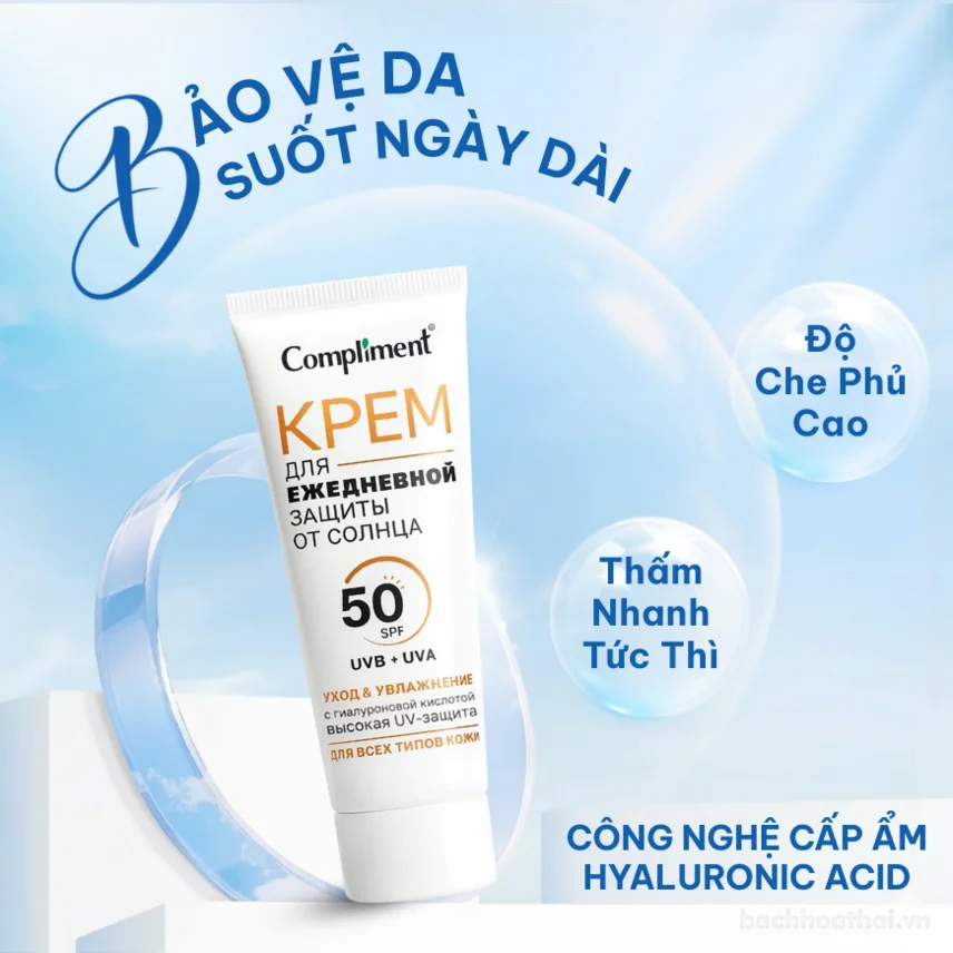 Kem chống nắng Compliment Kpem 50Spf ngăn UVB + UVA - Nga ảnh 8