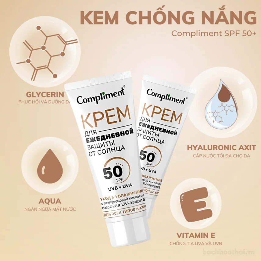Kem chống nắng Compliment Kpem 50Spf ngăn UVB + UVA - Nga ảnh 13