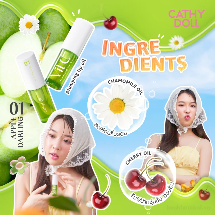 Son bóng Cathy Doll Vit C Plumping Lip Oil  ảnh 5