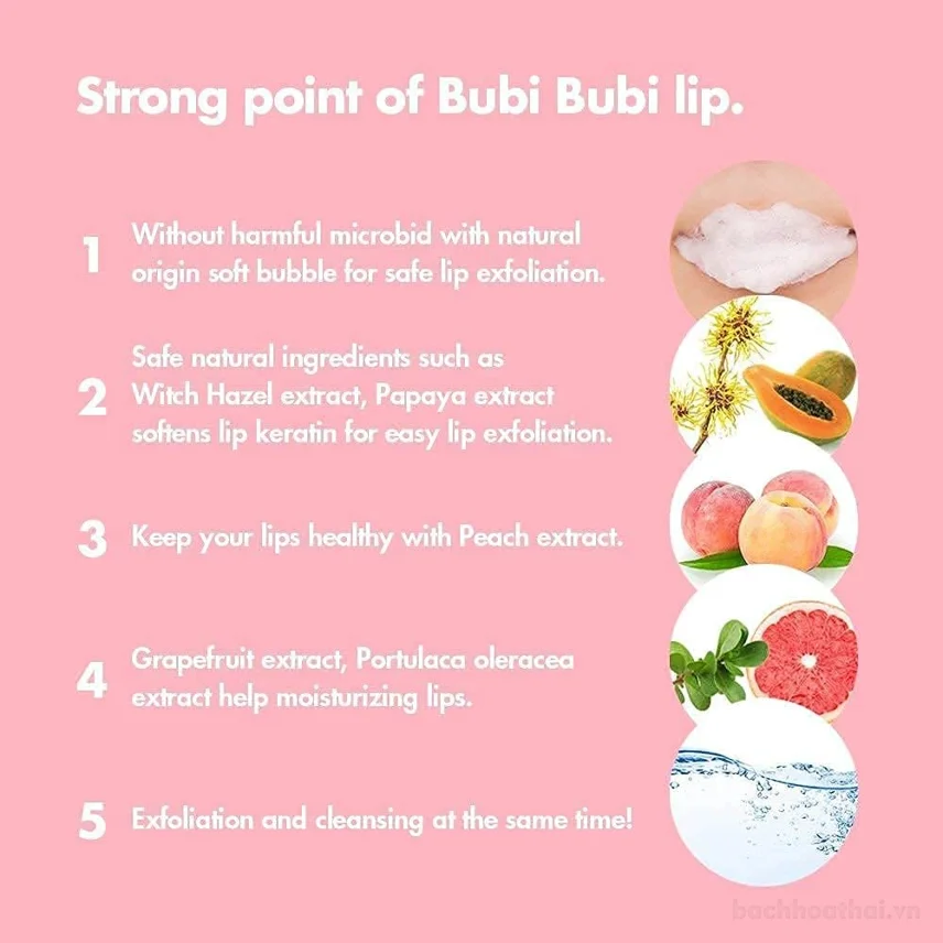 Bọt tẩy tế bào chết môi Unpa Bubi Bubi Bubble 10ml ảnh 14