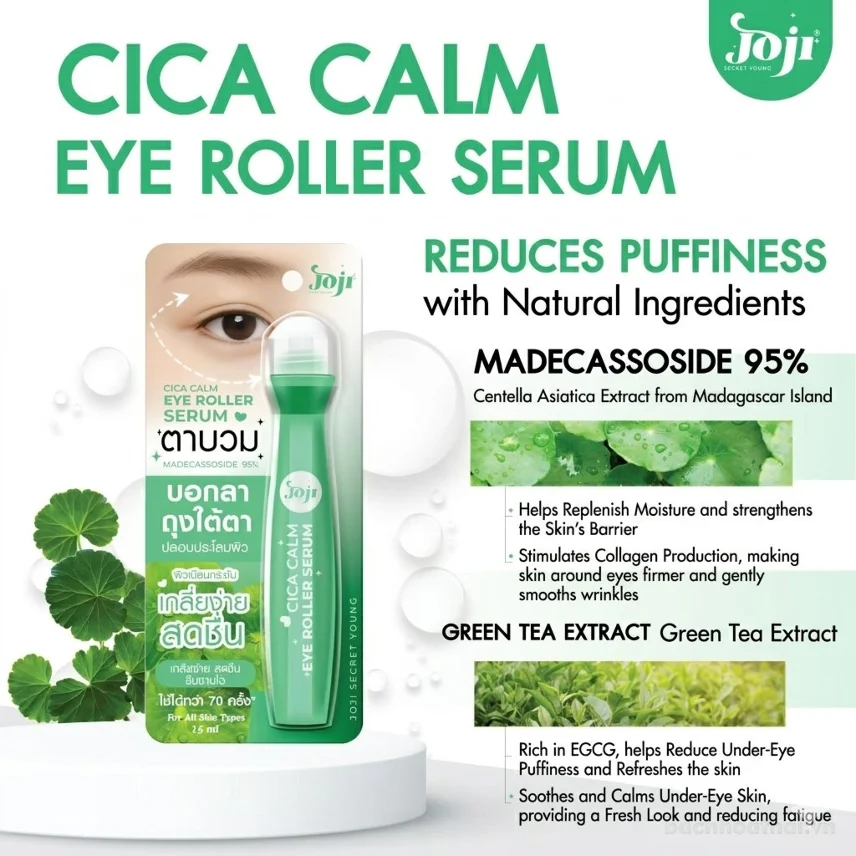 Bút lăn mắt 3D dưỡng mắt, phục hồi nếp nhắn Joji Eye Roller Serum 15ml ảnh 8