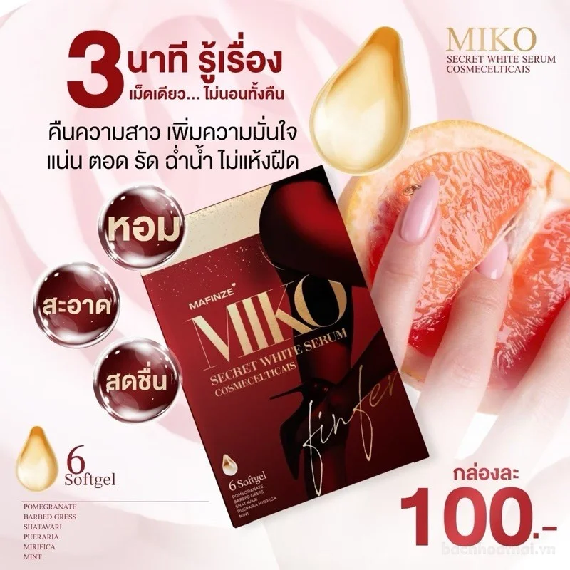 Viên đặt âm đạo Mafinze Miko Secret White Serum chấm dứt các vấn đề phụ nữ ảnh 6