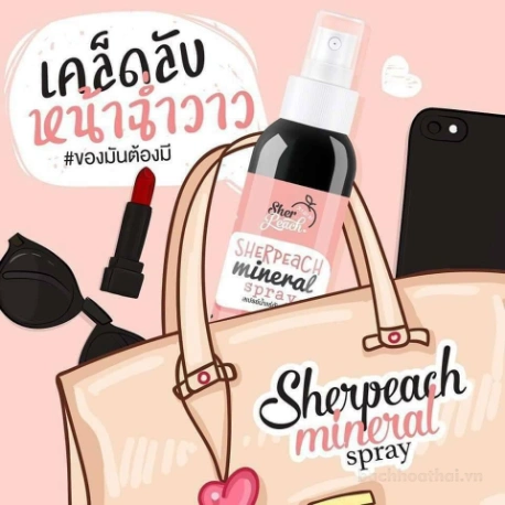 Xịt khoáng hương đào Sher Peach Mineral Spray SPF 30 PA +++ ảnh 18