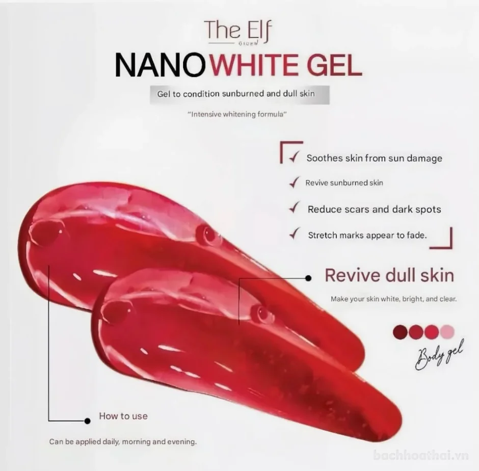 Dưỡng trắng tái tạo da THE ELF Nano White Gel Thái Lan ảnh 5