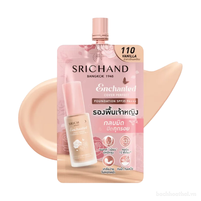 Kem nền dạng gói che khuyết điểm chống nắng Srichand Skin Foundation ảnh 15