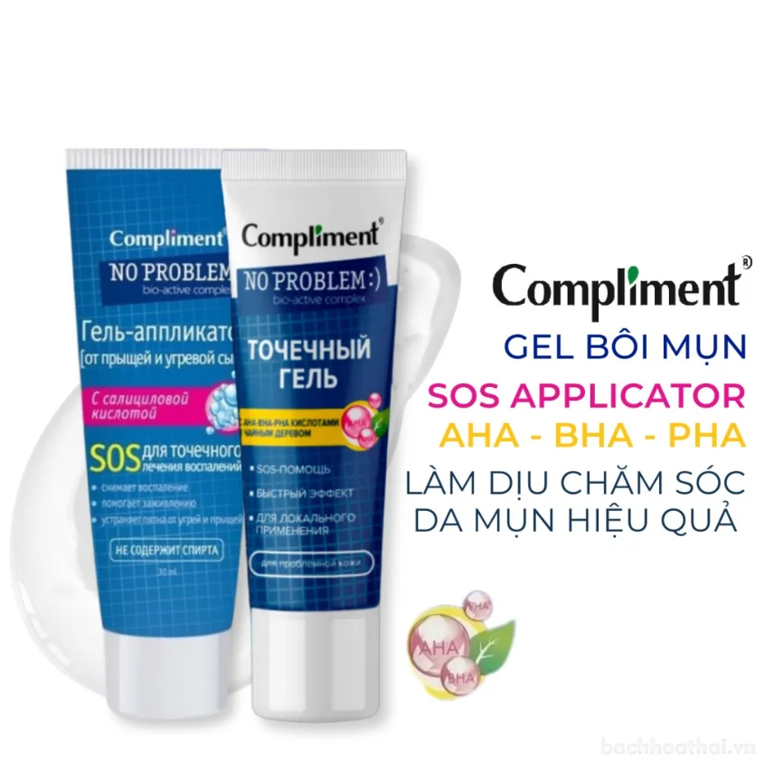 Gel chấm mụn tẩy tế bào chết cho da nhờn mụn Compliment No Problem Spot Gel 25ml ảnh 2