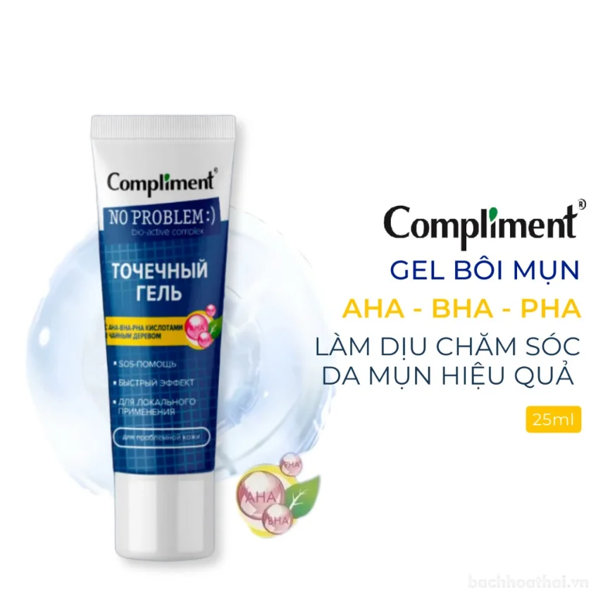 Gel chấm mụn tẩy tế bào chết cho da nhờn mụn Compliment No Problem Spot Gel 25ml ảnh 11