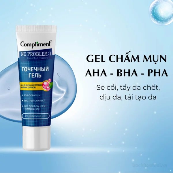 Gel chấm mụn tẩy tế bào chết cho da nhờn mụn Compliment No Problem Spot Gel 25ml ảnh 3