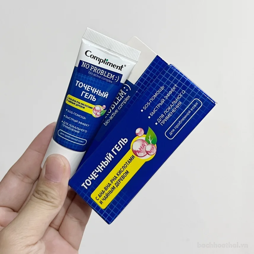 Gel chấm mụn tẩy tế bào chết cho da nhờn mụn Compliment No Problem Spot Gel 25ml ảnh 4