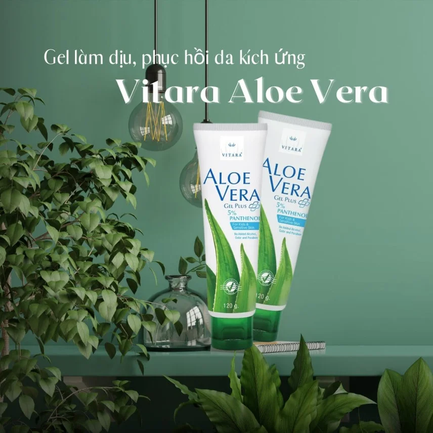 Gel nha đam da kích ứng Vitara Aloe Vera 5% Panthanol làm dịu da ảnh 4