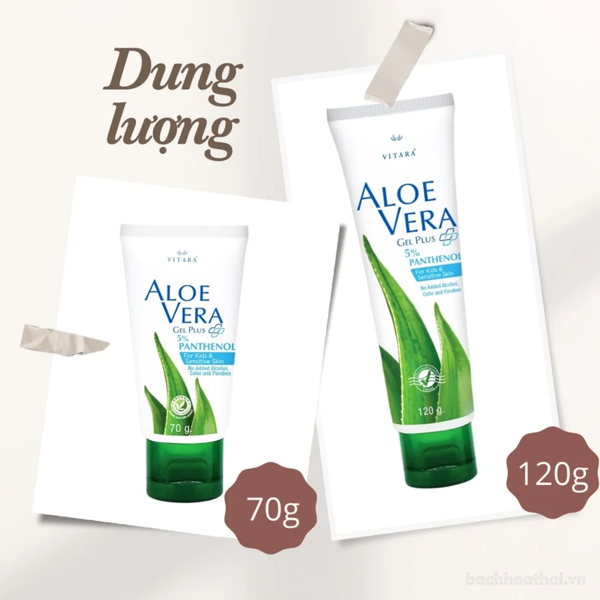 Gel nha đam da kích ứng Vitara Aloe Vera 5% Panthanol làm dịu da ảnh 9