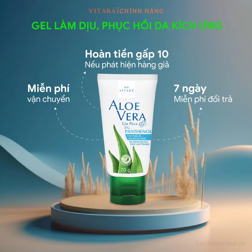 Gel nha đam da kích ứng Vitara Aloe Vera 5% Panthanol làm dịu da ảnh 12