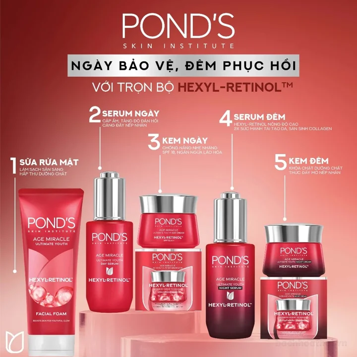 Pond's Skin institude mờ đốm nâu và nếp nhăn với 50X Hexyl-Retinol 45G ảnh 2