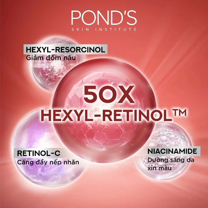 Pond's Skin institude mờ đốm nâu và nếp nhăn với 50X Hexyl-Retinol 45G ảnh 6