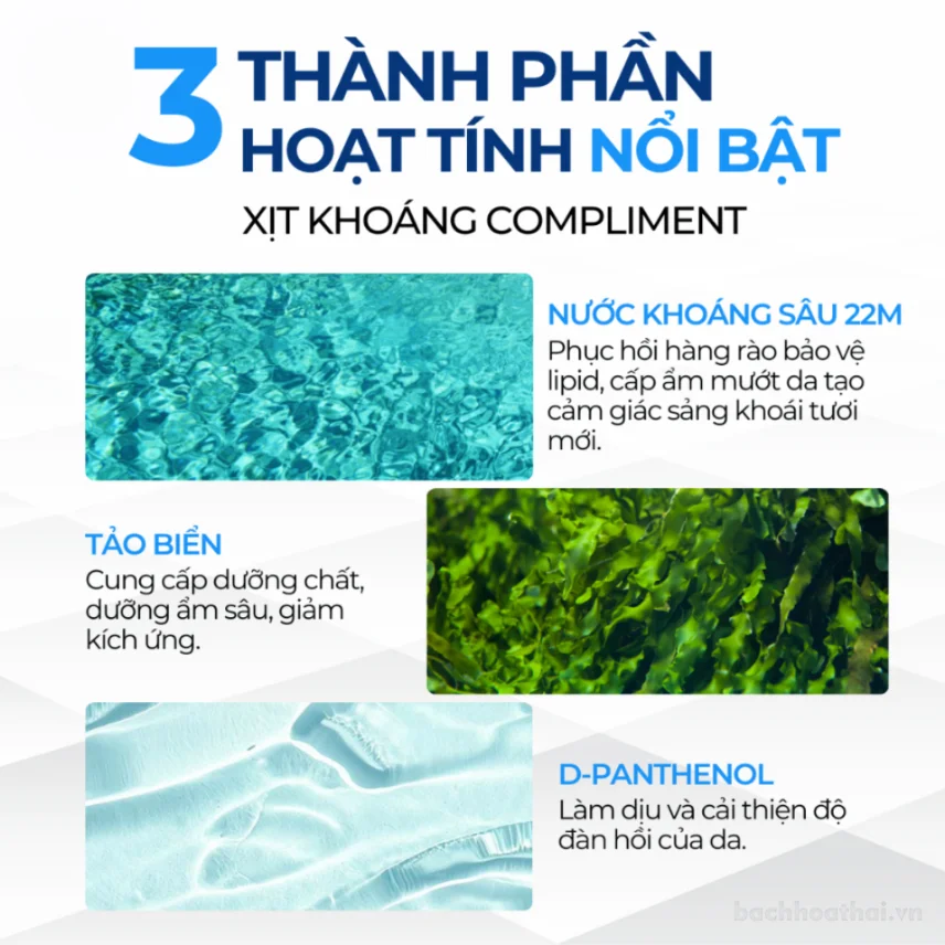 Xịt Khoáng Compliment Aqua Spray 99% cấp ẩm 200mL ảnh 8
