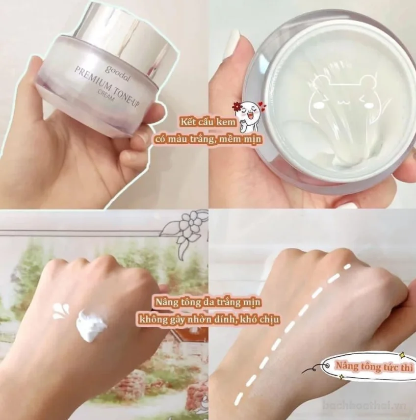 Kem dưỡng nâng tone cấp ẩm goodal PREMIUM TONE-UP Hàn Quốc ảnh 10