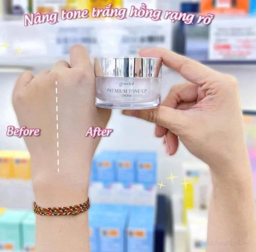 Kem dưỡng nâng tone cấp ẩm goodal PREMIUM TONE-UP Hàn Quốc ảnh 11