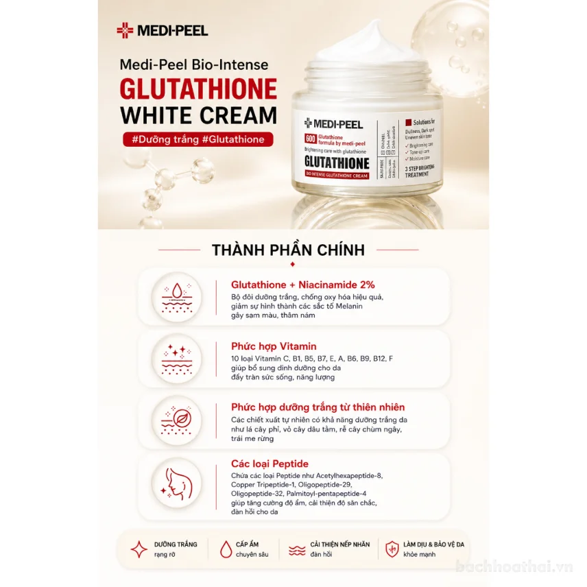 Kem dưỡng trắng Da MEDIPEEL Medi-Peel Bio-Intense Glutathione White Cream 50gr ảnh 5