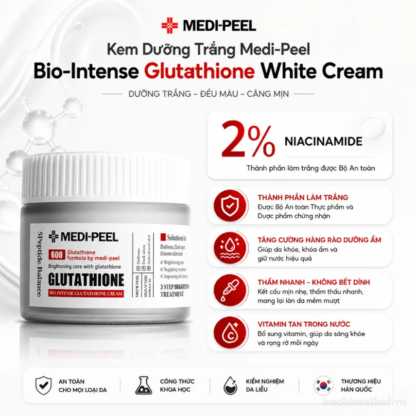 Kem dưỡng trắng Da MEDIPEEL Medi-Peel Bio-Intense Glutathione White Cream 50gr ảnh 7