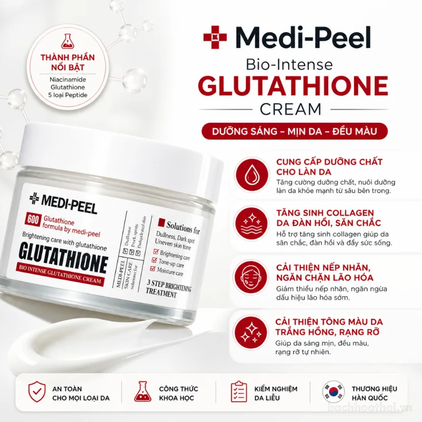 Kem dưỡng trắng Da MEDIPEEL Medi-Peel Bio-Intense Glutathione White Cream 50gr ảnh 9