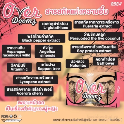 Viên uống nở ngực hỗ trợ nội tiết tố BBBN Over Doomz Thái Lan ảnh 4
