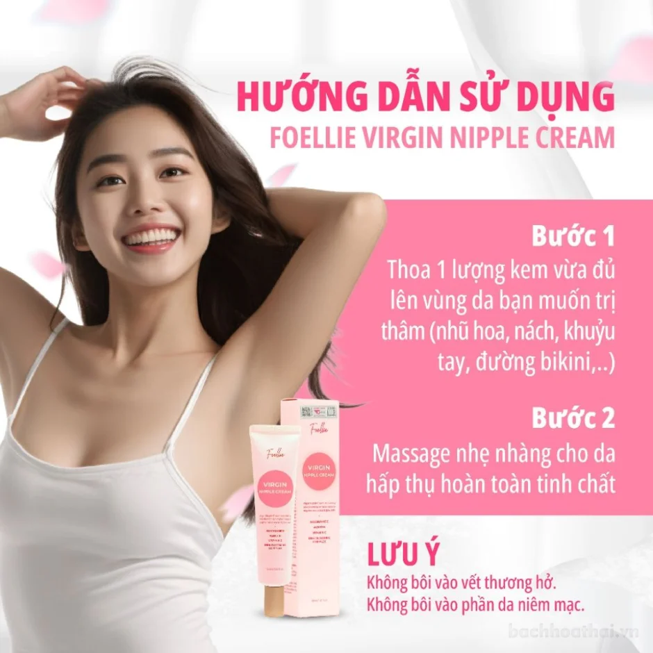 Kem làm hồng nhũ hoa giảm sắc tố da Foellie VIRGIN NIPLE CREAM ảnh 6