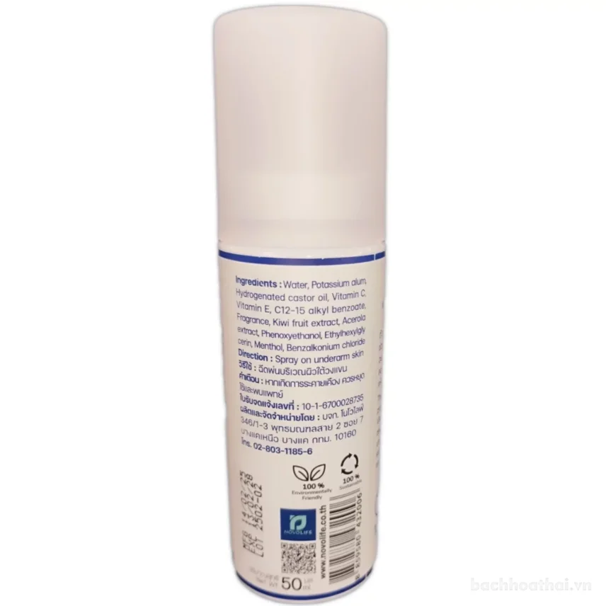 Xịt khử mùi Grace Potassium Alum C&E 24HRS 50ml ảnh 2