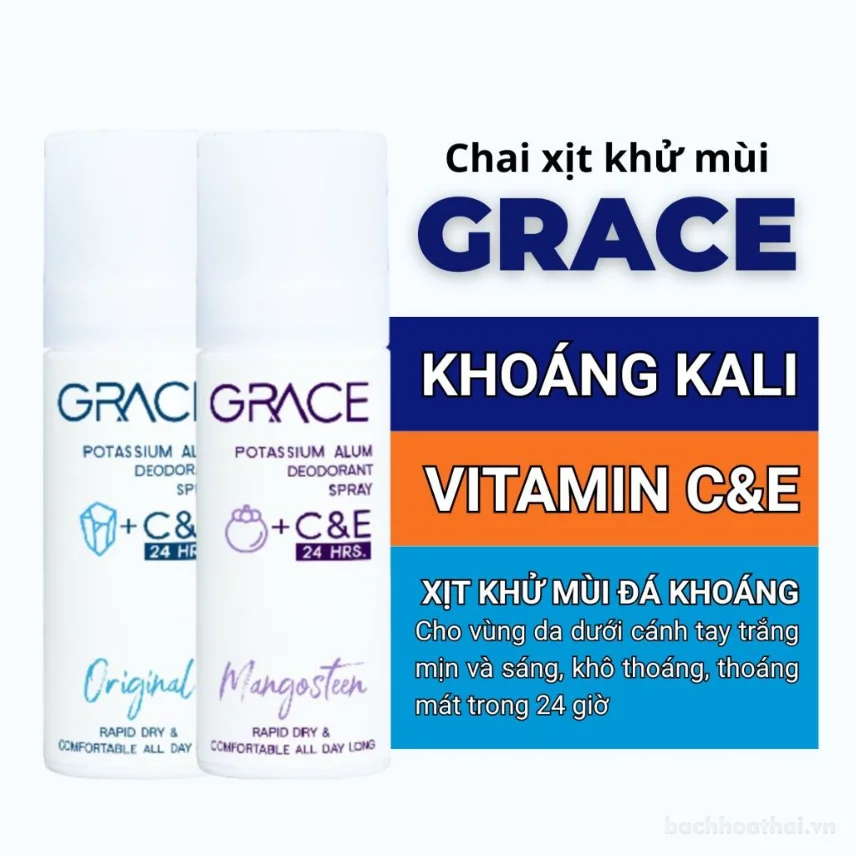 Xịt khử mùi Grace Potassium Alum C&E 24HRS 50ml ảnh 7