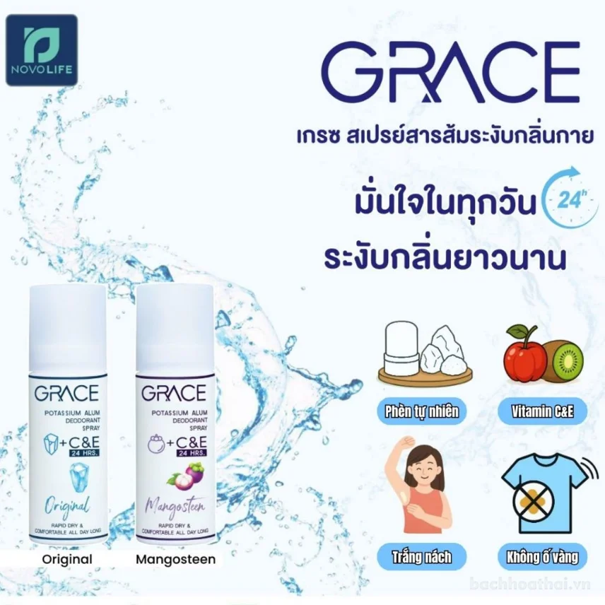 Xịt khử mùi Grace Potassium Alum C&E 24HRS 50ml ảnh 8