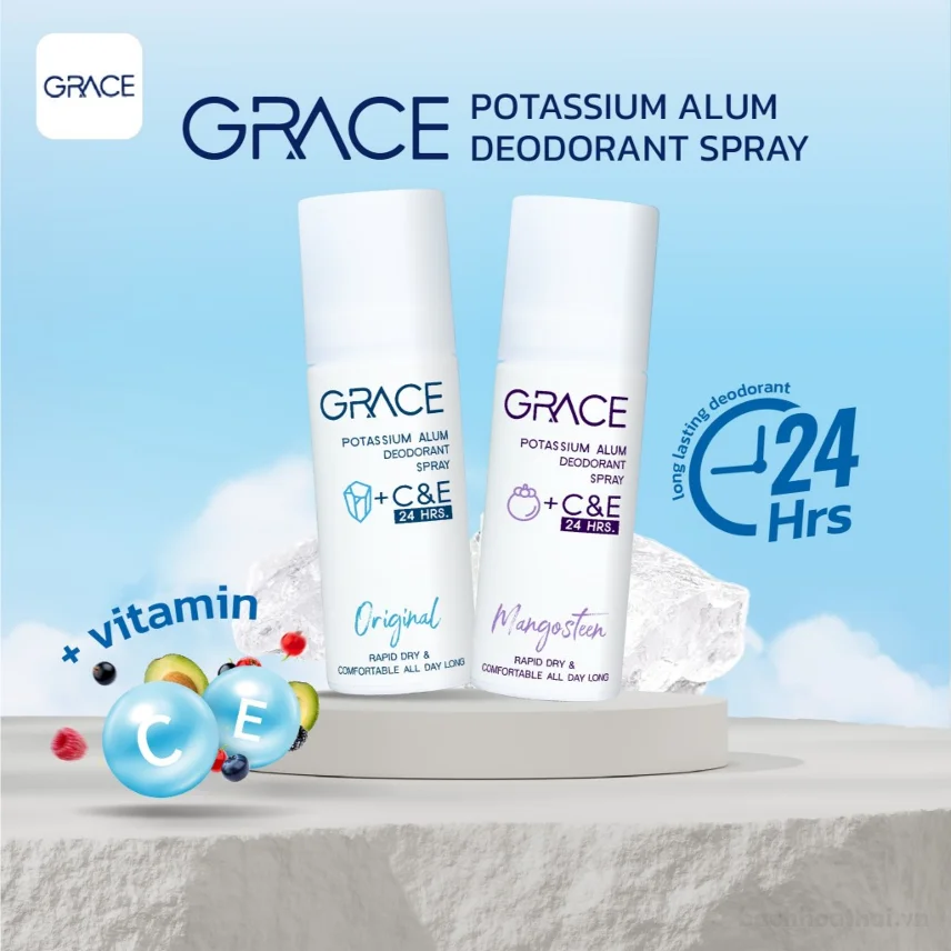 Xịt khử mùi Grace Potassium Alum C&E 24HRS 50ml ảnh 10