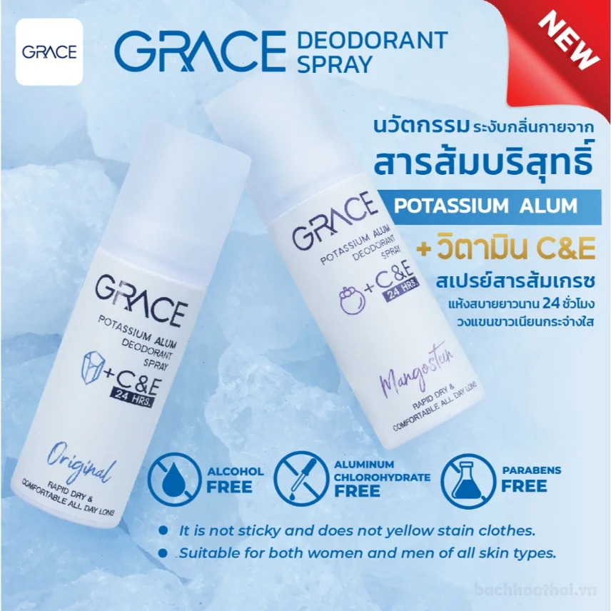 Xịt khử mùi Grace Potassium Alum C&E 24HRS 50ml ảnh 11