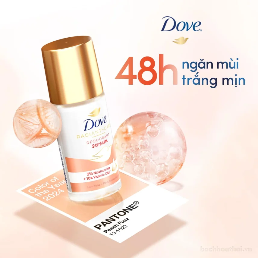Lăn ngăn mùi tinh chất serum Dove Radiant Care sáng mịn đều màu da 45ml ảnh 3
