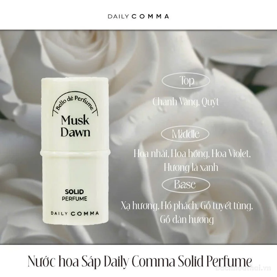 Nước hoa Sáp Daily Comma Solid Perfume hương thơm dịu nhẹ nhỏ gọn 4.7g ảnh 13