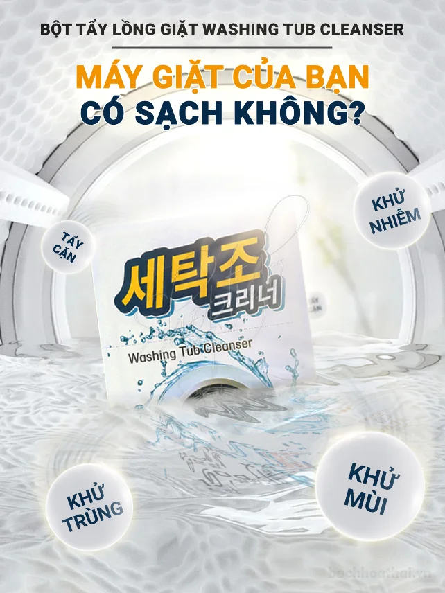 Bột tẩy lồng máy giặt BND Life Health Washing Tub Cleaner 99% diệt khuẩn 150g ảnh 2