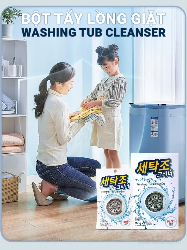 Bột tẩy lồng máy giặt BND Life Health Washing Tub Cleaner 99% diệt khuẩn 150g ảnh 6
