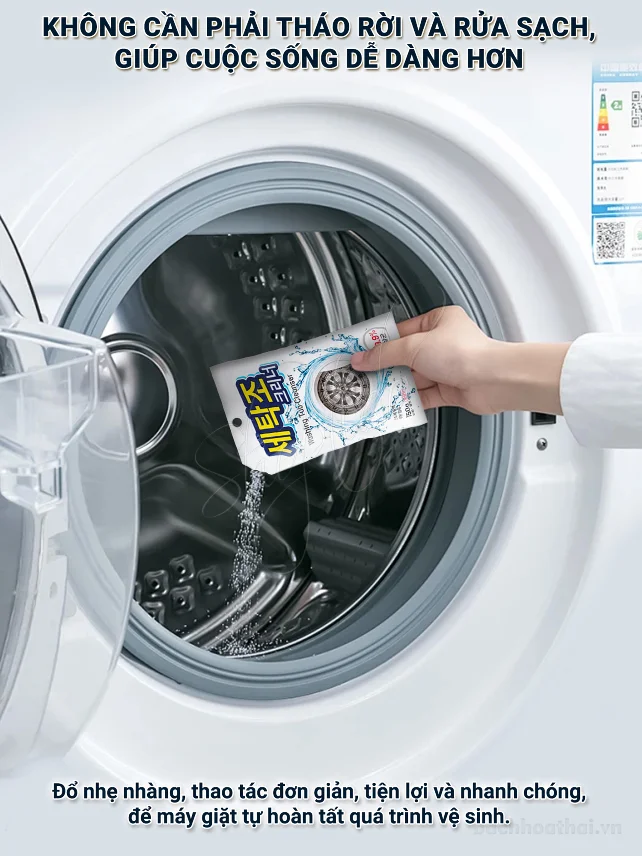 Bột tẩy lồng máy giặt BND Life Health Washing Tub Cleaner 99% diệt khuẩn 150g ảnh 9