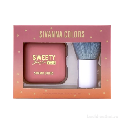 Set phấn má và cọ Sivanna Colors Sweety Just For You ảnh 1