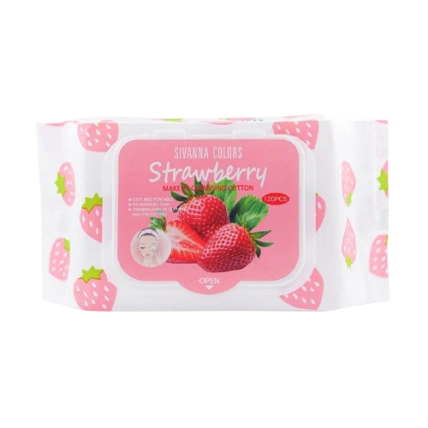Khăn ướt tẩy trang Sivanna Colors Strawberry Makeup Cleansing Cotton ảnh 1