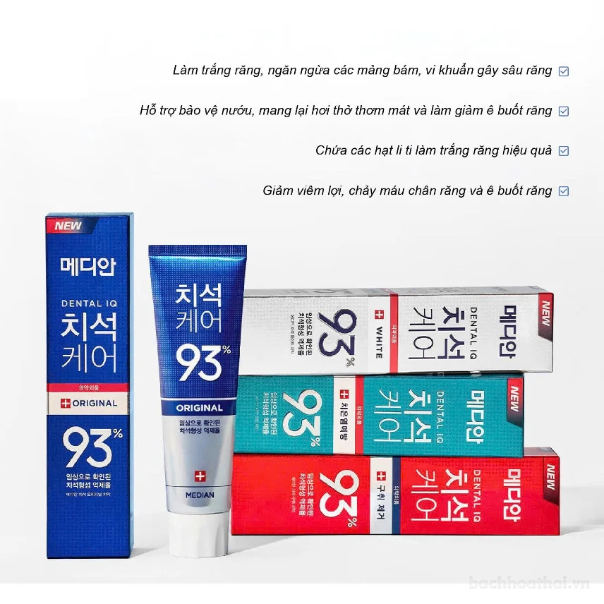 Kem đánh răng Median Dental IQ 93% Hàn Quốc 120gr ảnh 4