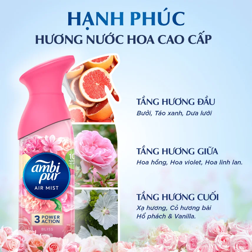 Xịt Phòng Khử Mùi AMBI PUR Hương Nước Hoa 275ml ảnh 12