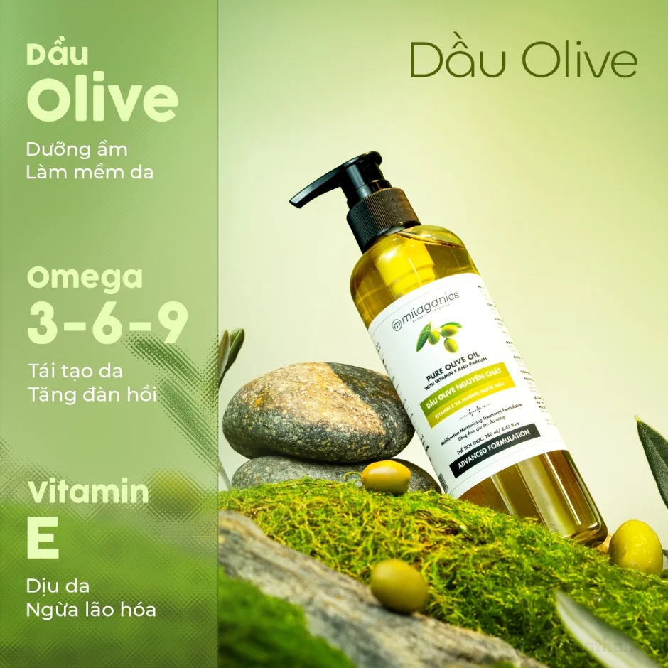 Dầu Oliu nguyên chất Milaganics Pure Olive Oil 100ml ảnh 6