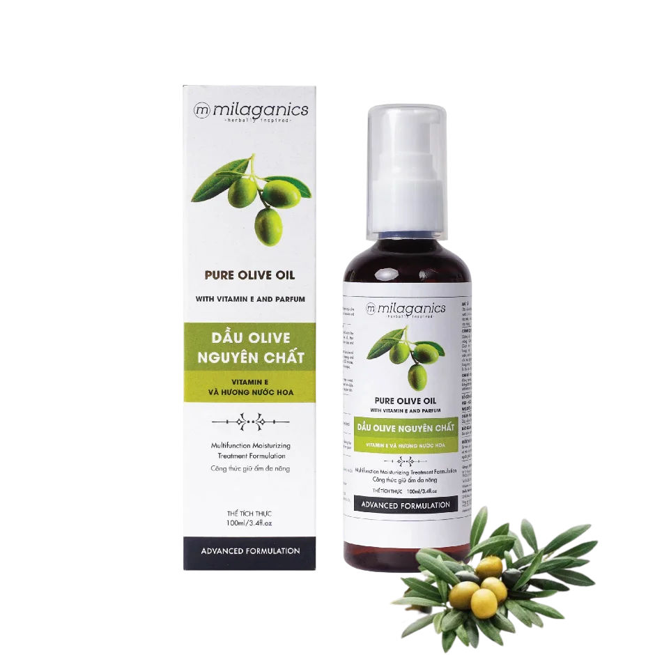 Dầu Oliu nguyên chất Milaganics Pure Olive Oil 100ml ảnh 1
