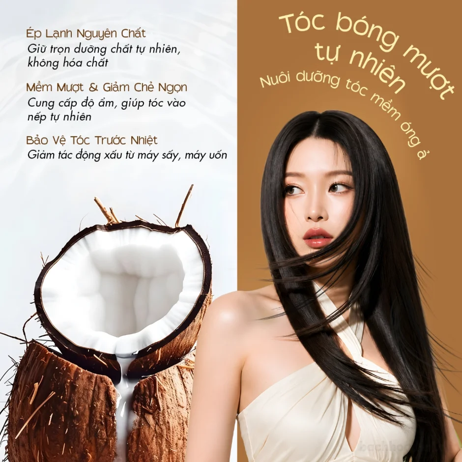 Dầu dừa ép Lạnh MILAGANICS Coconut Oil giảm xơ rối, dày mượt ảnh 3