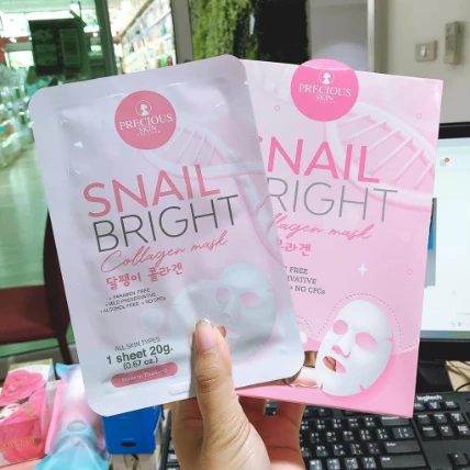 1 miếng Mặt nạ ốc sên dưỡng da Snail Bright Collagen Mask Thái Lan ảnh 2
