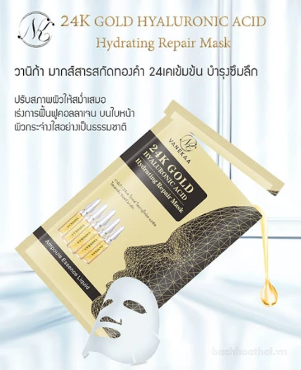 Mặt nạ dưỡng ẩm Vanekaa 24K Gold Hyaluronic Acid Thái Lan ảnh 2
